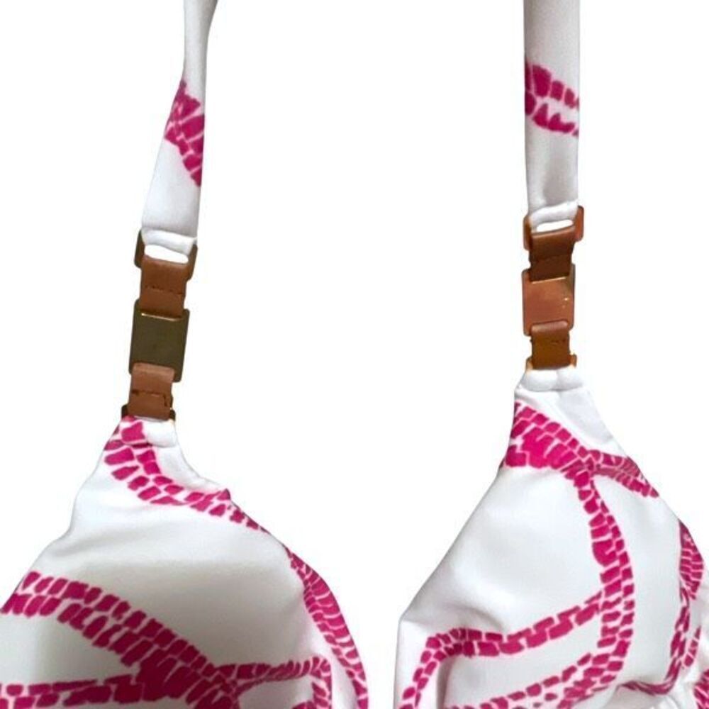 NWT VIX paulahermany White Magenta Print Bikini Top - Size D - Picture 3 of 6
